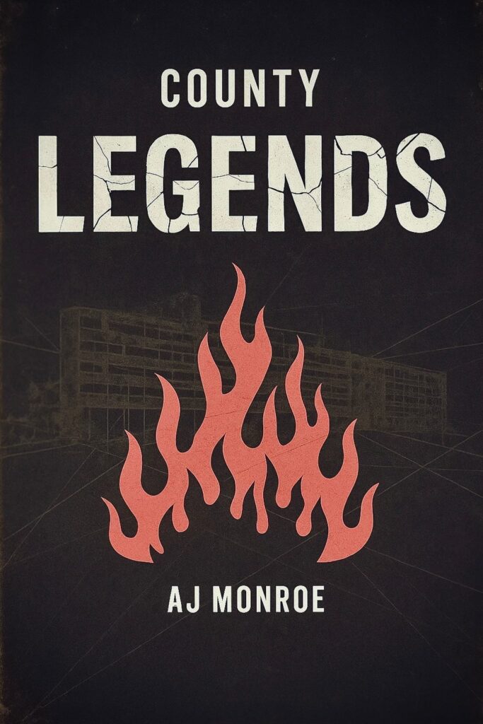 A cover of a book titled legends with a flame on the cover.